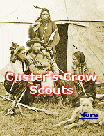 There were six of them, warriors of the Crow or Absarokee nation, who rode with Custer on his last march down the Little Big Horn River in Montana that day in June, 1876. When the leader of the Seventh cavalry asked General Terry for his best Crow scouts, Terry told him he could have Curley, ''White Man Runs Him,'' Hairy Moccasin, ''Goes Ahead,'' Yellow Face and White Swan. The Crows were glad to serve with Custer and they guided him to locate the hostile camp on the Little Bighorn.
